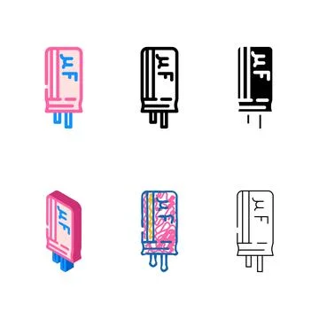 Capacitor electrical engineer concepts color icon vector Stock Illustration