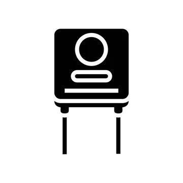 Capacitor electrical engineer glyph icon vector illustration Stock Illustration