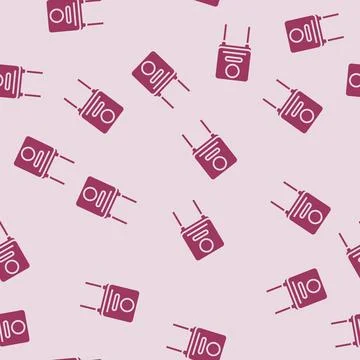 Capacitor electrical engineer glyph seamless pattern Stockillustratie