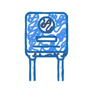 Capacitor electrical engineer icon doodle illustration Stock Illustration