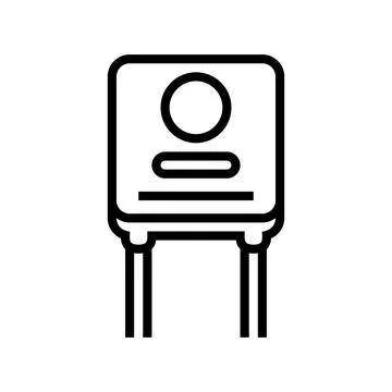 Capacitor electrical engineer line icon vector illustration Stock Illustration