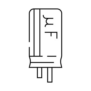 Capacitor electrical engineer line icon vector illustration Illustrazione stock