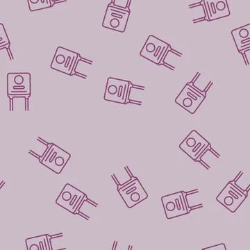 Capacitor electrical engineer line seamless pattern Illustrazione stock