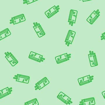 Capacitor electrical engineer line vector seamless pattern Illustrazione stock