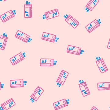 Capacitor electrical engineer vector seamless pattern Stockillustratie