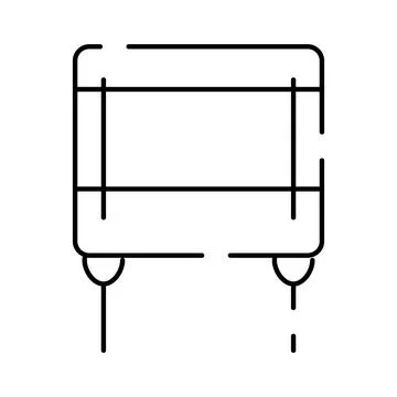Capacitor electronic component circuit symbol line icon Stock Illustration