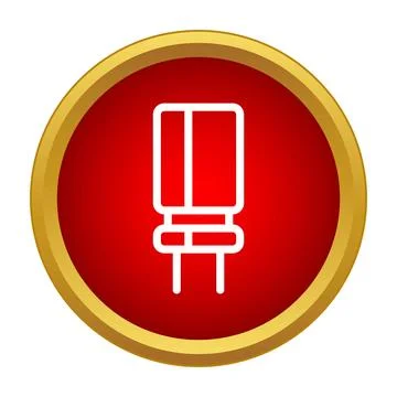 Capacitor electronic component icon in red circle Stockillustratie