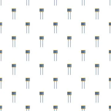 Capacitor electronic component seamless pattern background Ilustração Stock