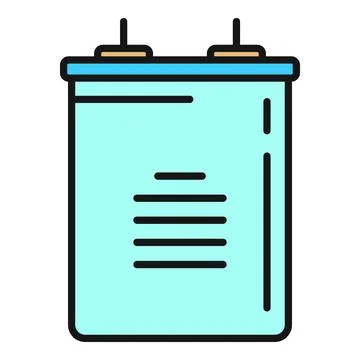 Capacitor electronic component storing electrical energy for circuits Stock Illustration