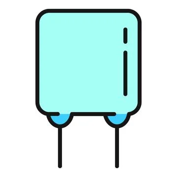 Capacitor electronic component vector flat style icon Illustrazione stock