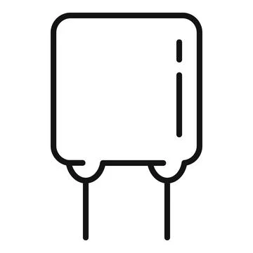 Capacitor icon outline . Electric component Stock Illustration