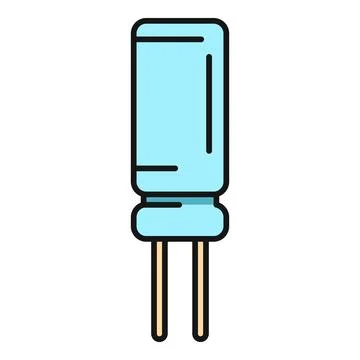 Capacitor icon representing electronic component and energy storage Stock Illustration