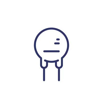 Capacitor line icon, electronic components Stock Illustration