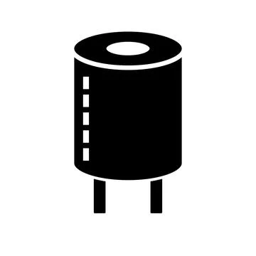 Capacitor silhouette icon of electronic component. Part. Vector. Stock Illustration