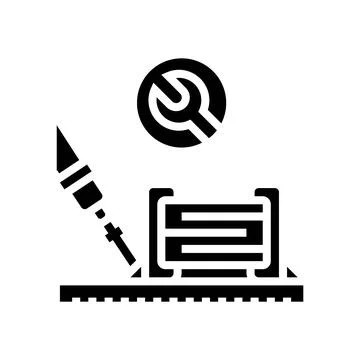 Capacitor soldering electronics glyph icon vector illustration Illustrazione stock