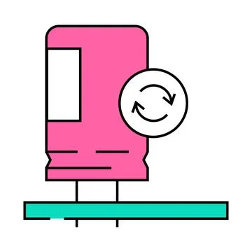 Capacitor soldering electronics icon color illustration Stock Illustration