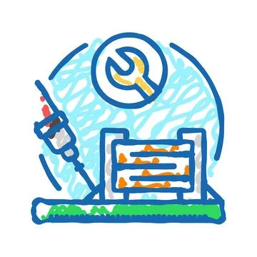 Capacitor soldering electronics icon doodle illustration Stock Illustration