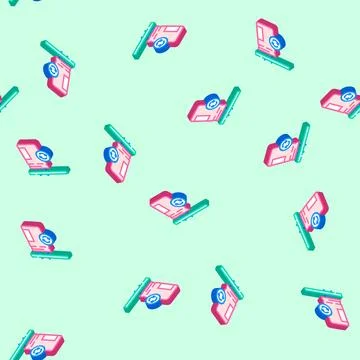 Capacitor soldering electronics isometric icon seamless pattern Stock Illustration