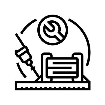 Capacitor soldering electronics line icon vector illustration Stockillustratie