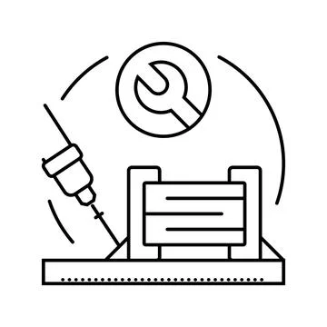 Capacitor soldering electronics line icon vector illustration Illustrazione stock