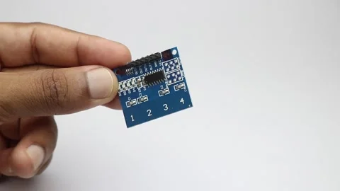 Capacitor touch sensor module commonly used in prototyping electronics Video stock 346665461