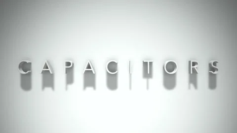 Capacitors 3D title animation with shadows on a white background Stock Footage 296616494