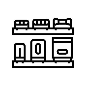 Capacitors and resistors layout line icon vector illustration Stock Illustration