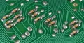 Capacitors Electronic Components Mounted Motherboard Green Printed Circuit Board 4k or 4k+ Resolution