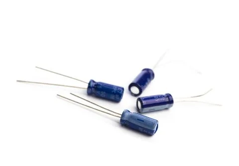 Capacitors isolated on white background - Image Stock Photos