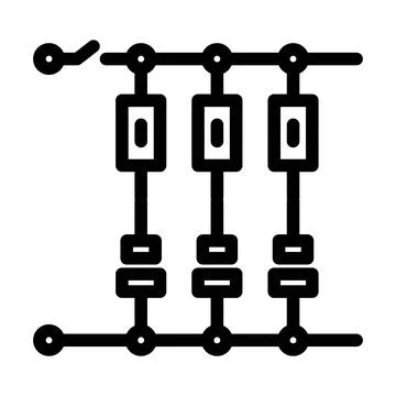 Capacitors resistors layout line icon vector illustration Illustrazione stock