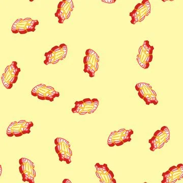 Capacity hiking backpack isometric icon seamless pattern 库存插图