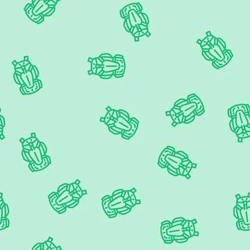 Capacity hiking backpack line vector seamless pattern Stock Illustration