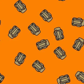Capacity hiking backpack vector seamless pattern Stock Illustration
