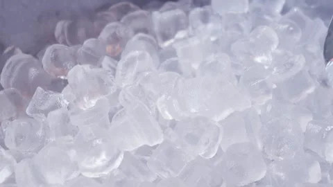 Capacity with ice cubes in the bar. Stock Footage 112538596