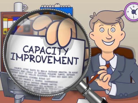 Capacity Improvement through Lens. Doodle Design Stock Illustration