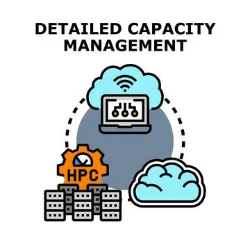 Capacity management controlling high performance computing and cloud data イラスト素材