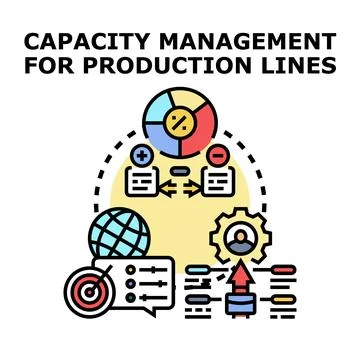Capacity management for production lines concept vector illustration Stock Illustration