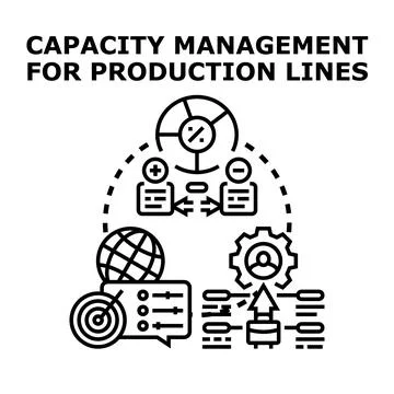 Capacity management for production lines concept vector illustration Stock Illustration