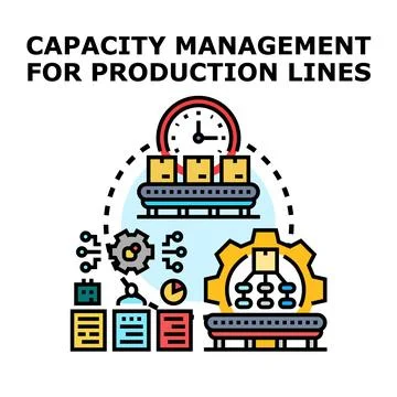 Capacity management for production lines optimizing manufacturing process Stock Illustration