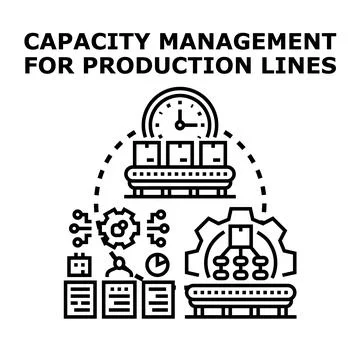 Capacity management for production lines optimizing manufacturing process Stock Illustration