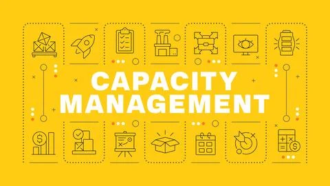 Capacity management yellow word concept 库存插图