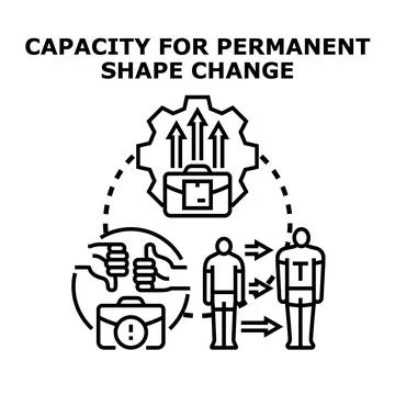 Capacity for permanent shape change concept illustration Stock Illustration