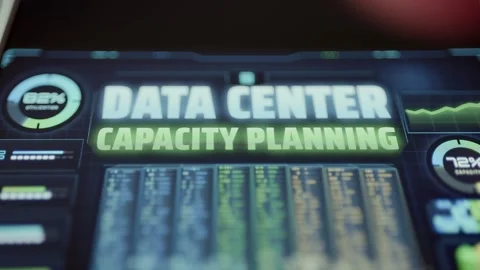 Capacity Planning Dashboard with Server Rack Metrics Stock Footage 341870903
