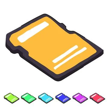 Capacity sd card vector cartoon graphic Stock Illustration