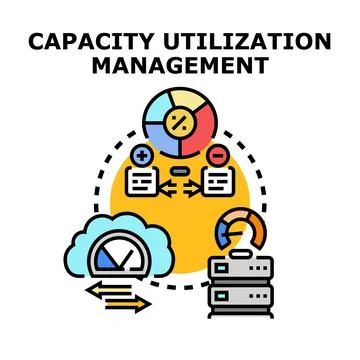 Capacity utilization management concept vector illustration Stock Illustration