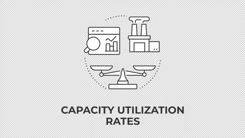 Capacity utilization rates animated line concept icon Stock Footage 345258444