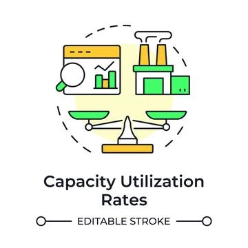 Capacity utilization rates multi color concept icon Stock Illustration