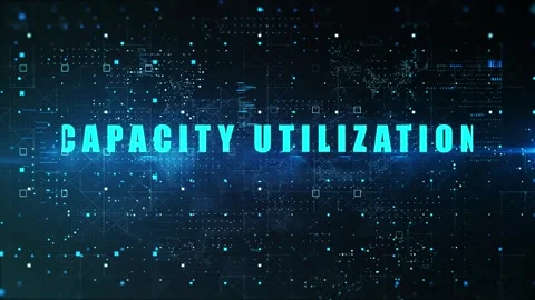 Capacity utilization word in economic indicators Stock Footage 318783772