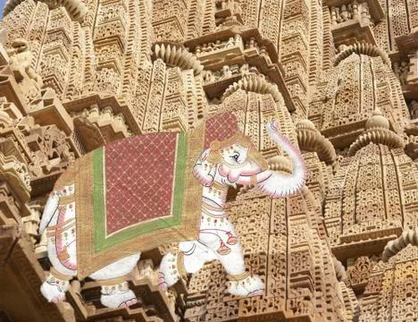 Caparisoned elephants .. Stock Photos