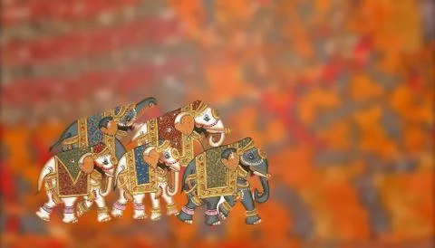 Caparisoned elephants .. Stock Photos